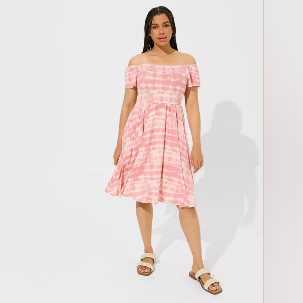 Torrid 💖NWT💖 Size 3 Pink Mini Super Soft Off-Shoulder Dress